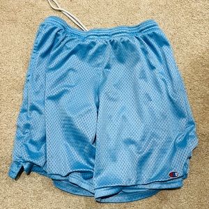 Champion baby blue Mesh athletic shorts size small used